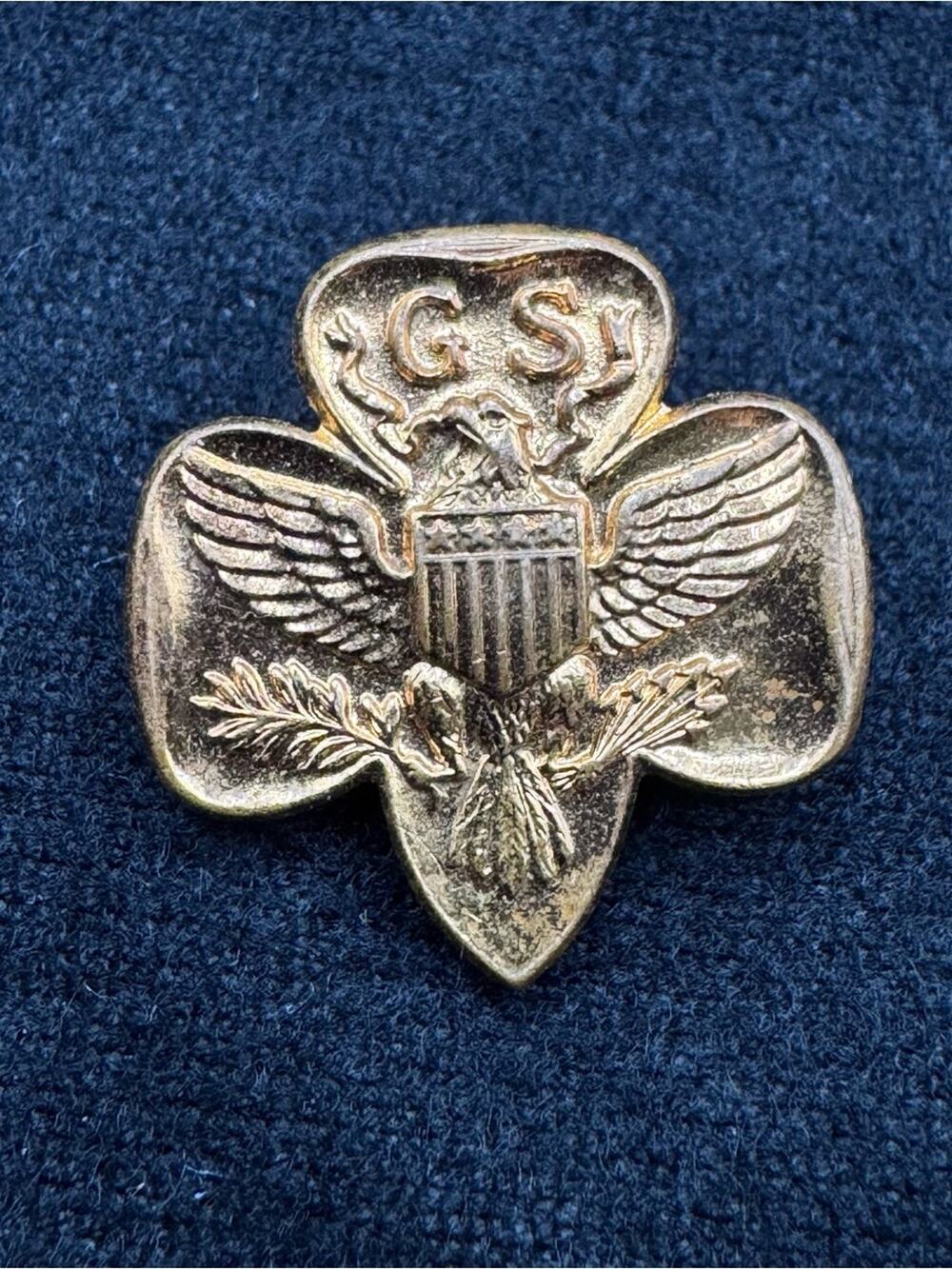 Vintage Stamped Girl Scouts Membership Pin Badge 4 Stars